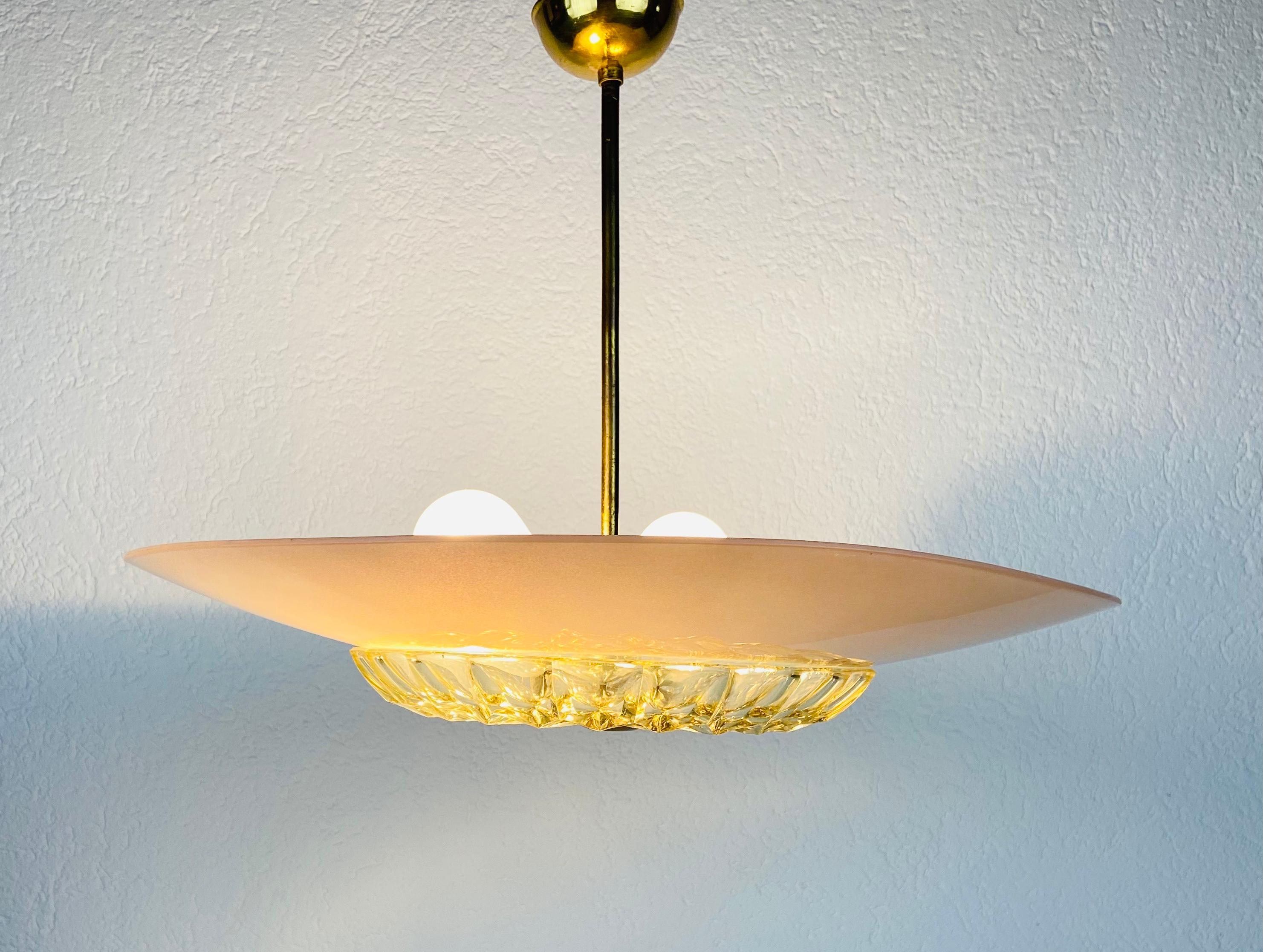 Midcentury Glass Pendant Lamp in the Style of Boris Lacroix, 1960s 2