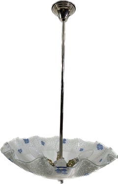 Midcentury Glass Pendant Light, Organic Modern Design, 45cm Diameter