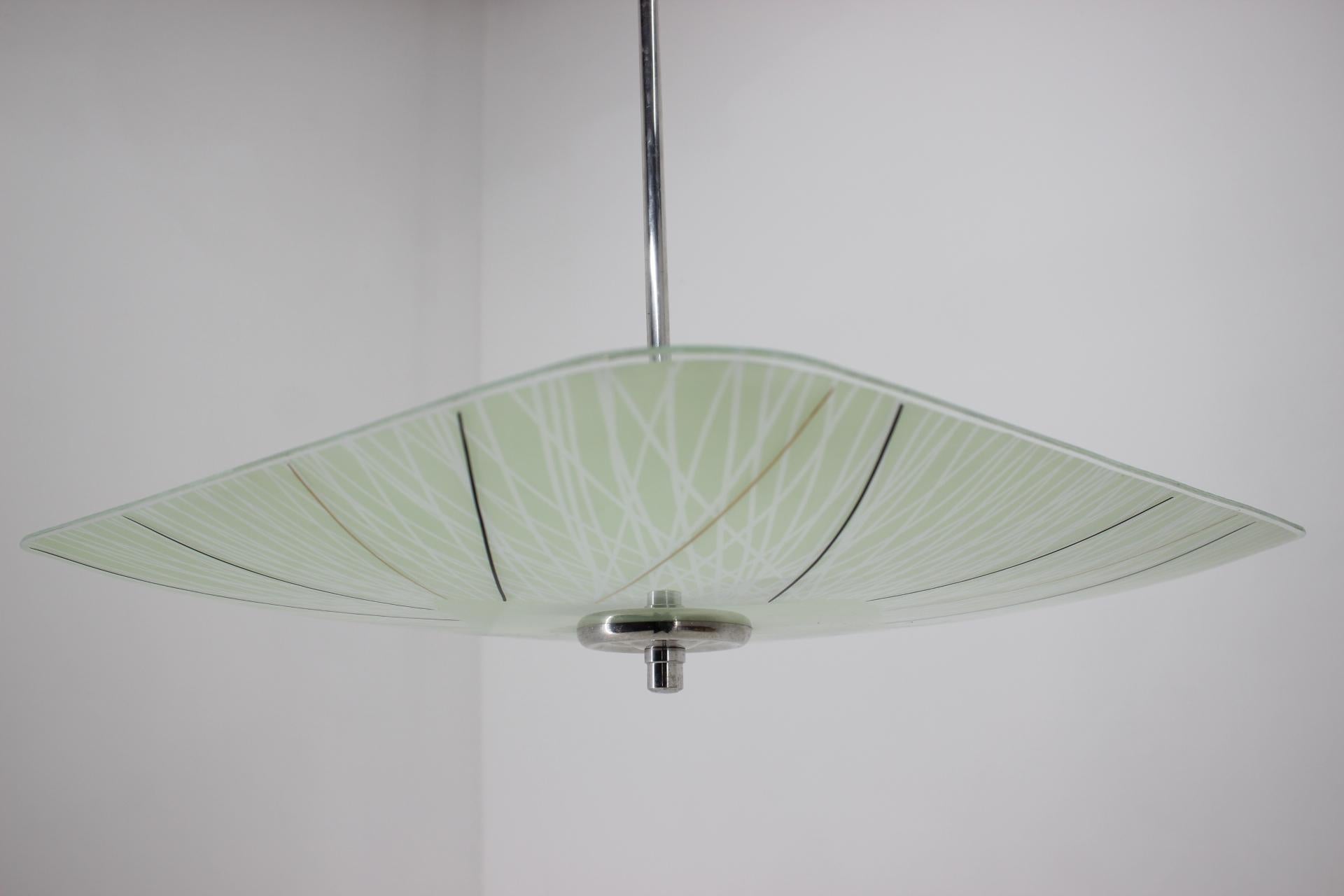 Midcentury Glass Pendant / Napako, 1960s In Good Condition For Sale In Praha, CZ