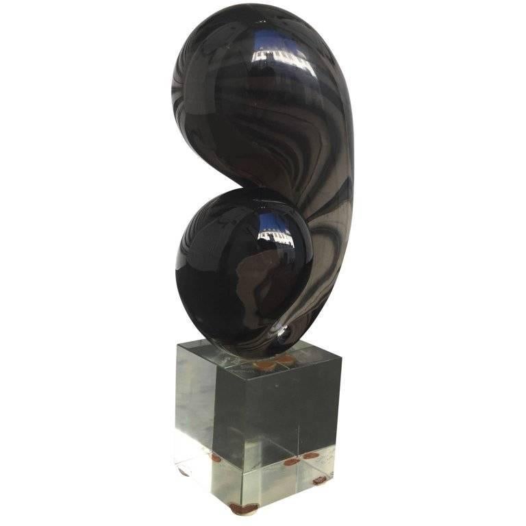Hand-Crafted Italian Mid-Century Modern Art Glass Sculpture By Murano, Signed & Dated 1972