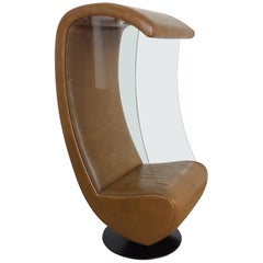 Midcentury Glass Sided Swivel Chair