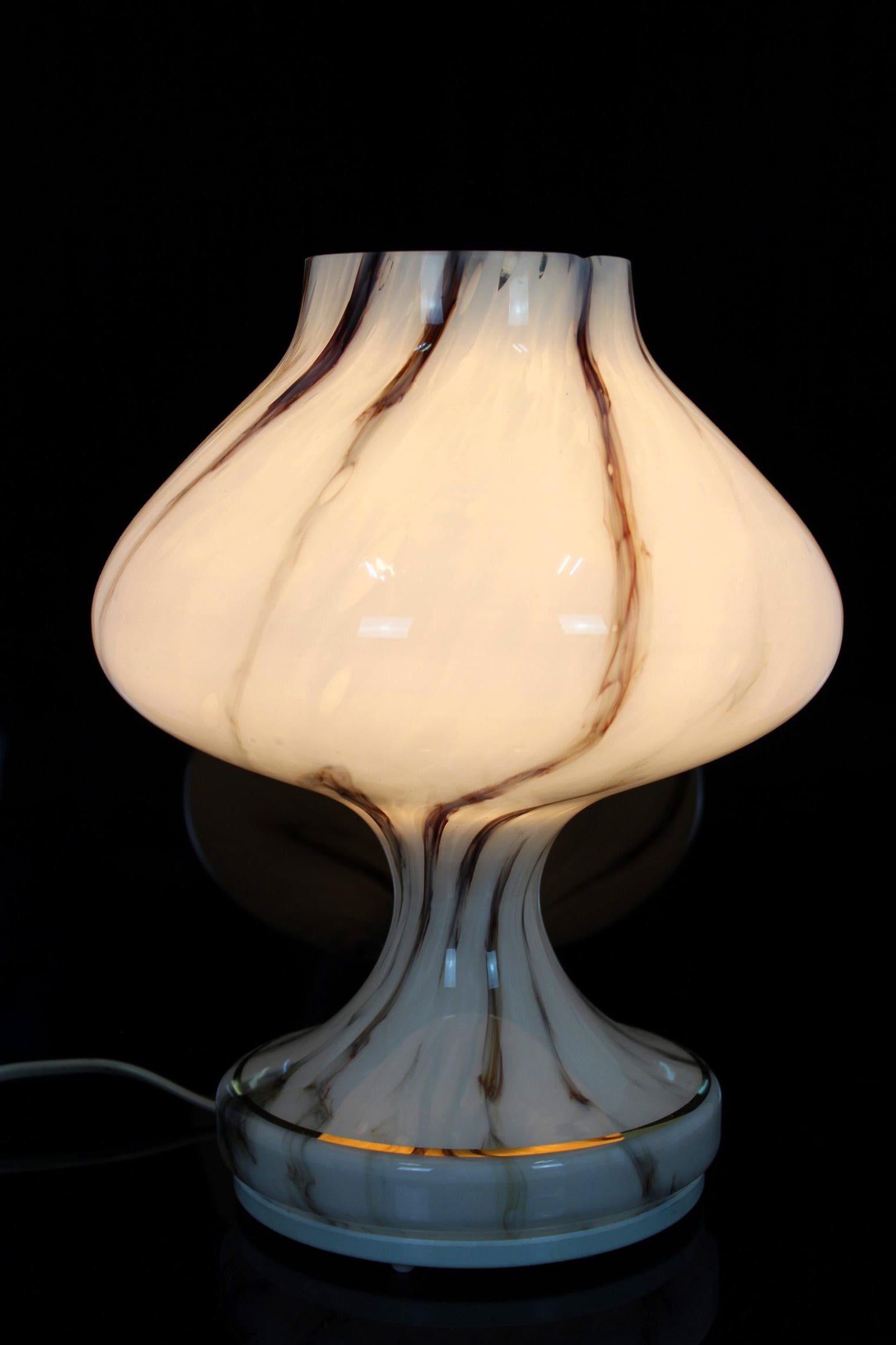 Midcentury Glass Table Lamp by Stepan Tabera for Opp Jihlava, 1970s For Sale 5