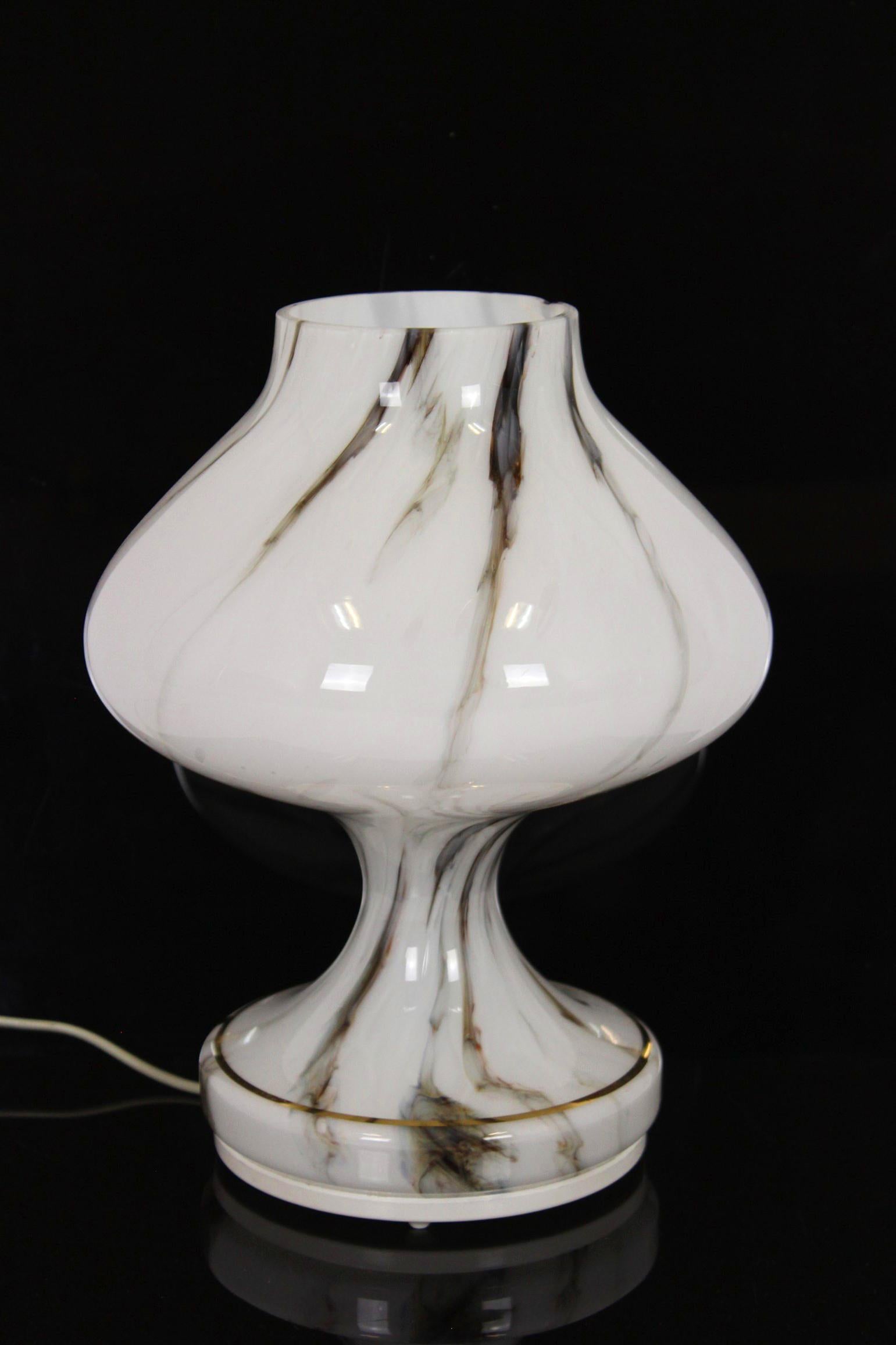 Midcentury Glass Table Lamp by Stepan Tabera for Opp Jihlava, 1970s For Sale 6