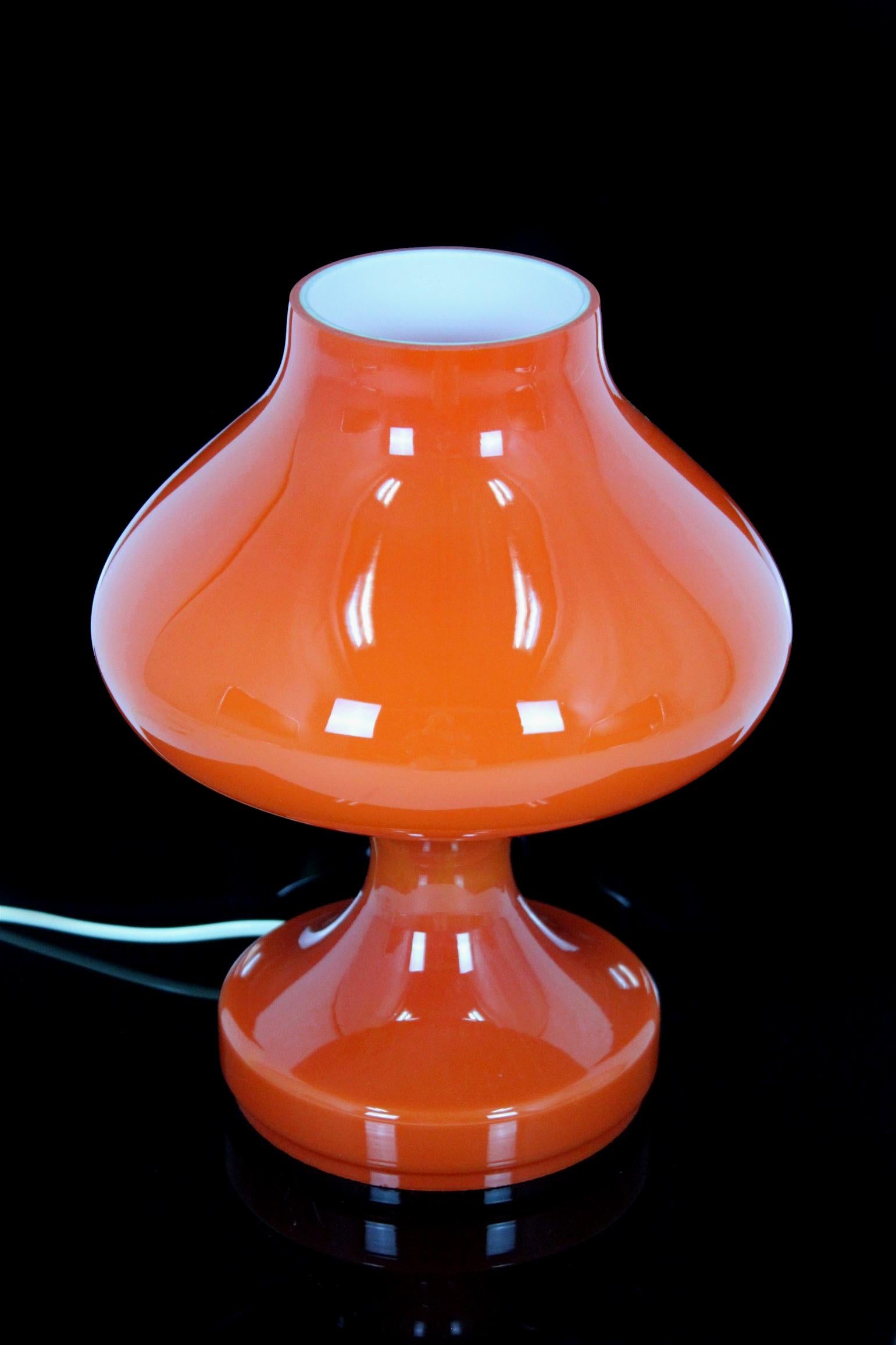 20th Century Midcentury Glass Table Lamp by Stepan Tabera for Opp Jihlava, 1970s For Sale