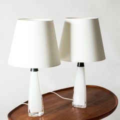 Midcentury Glass Table Lamps by Carl Fagerlund, Orrefors, Sweden, 1960s