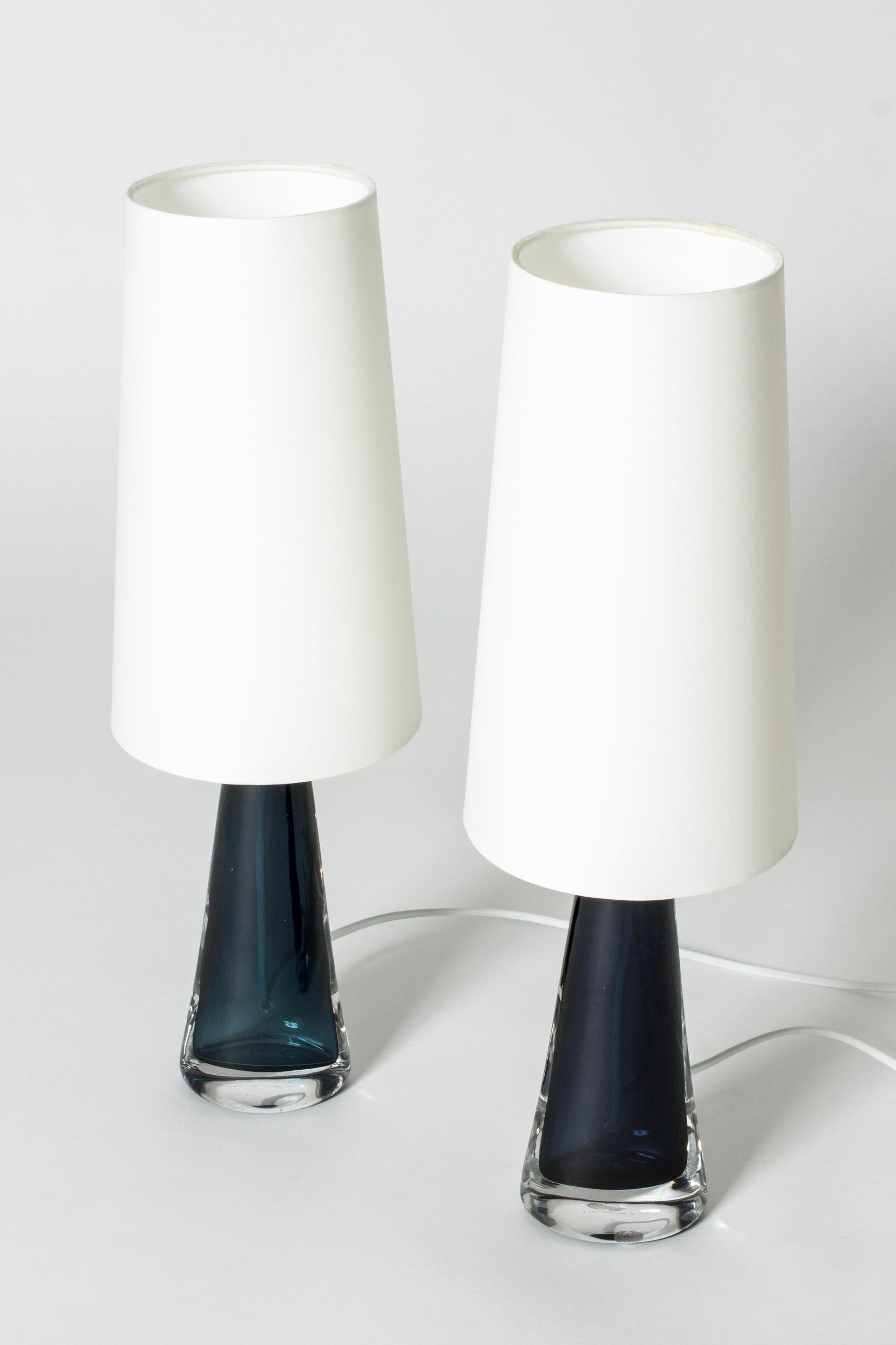 Glas-Tischlampen aus der Mitte des Jahrhunderts von Carl Fagerlund, Orrefors, Schweden, 1960er Jahre (Skandinavische Moderne) im Angebot