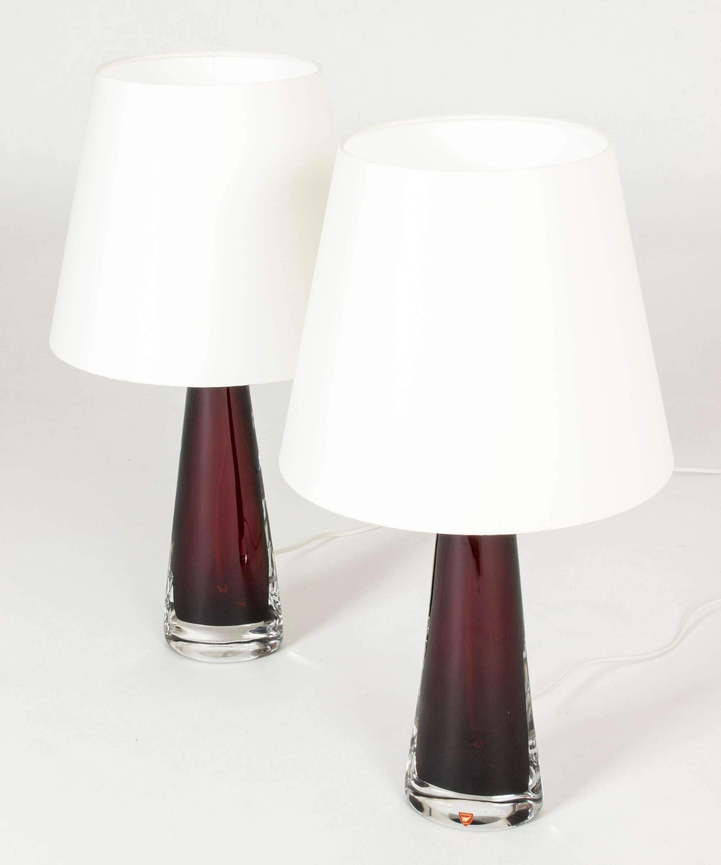 Midcentury Glass Table Lamps by Carl Fagerlund, Orrefors, Sweden, 1960s In Good Condition For Sale In Stockholm, SE