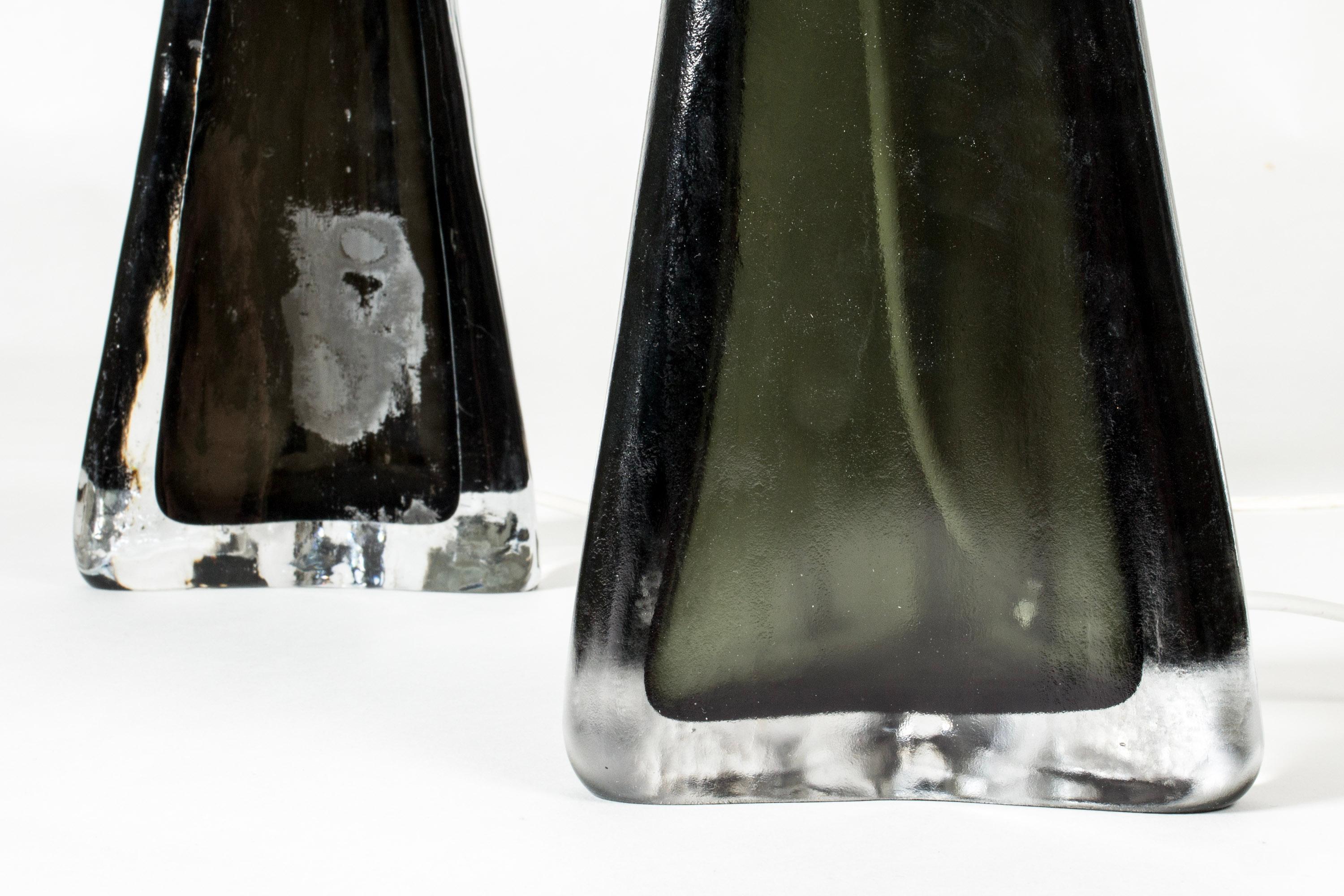 Lampes de bureau en verre du milieu du siècle dernier par Carl Fagerlund, Orrefors, Suède, années 1960 Bon état - En vente à Stockholm, SE