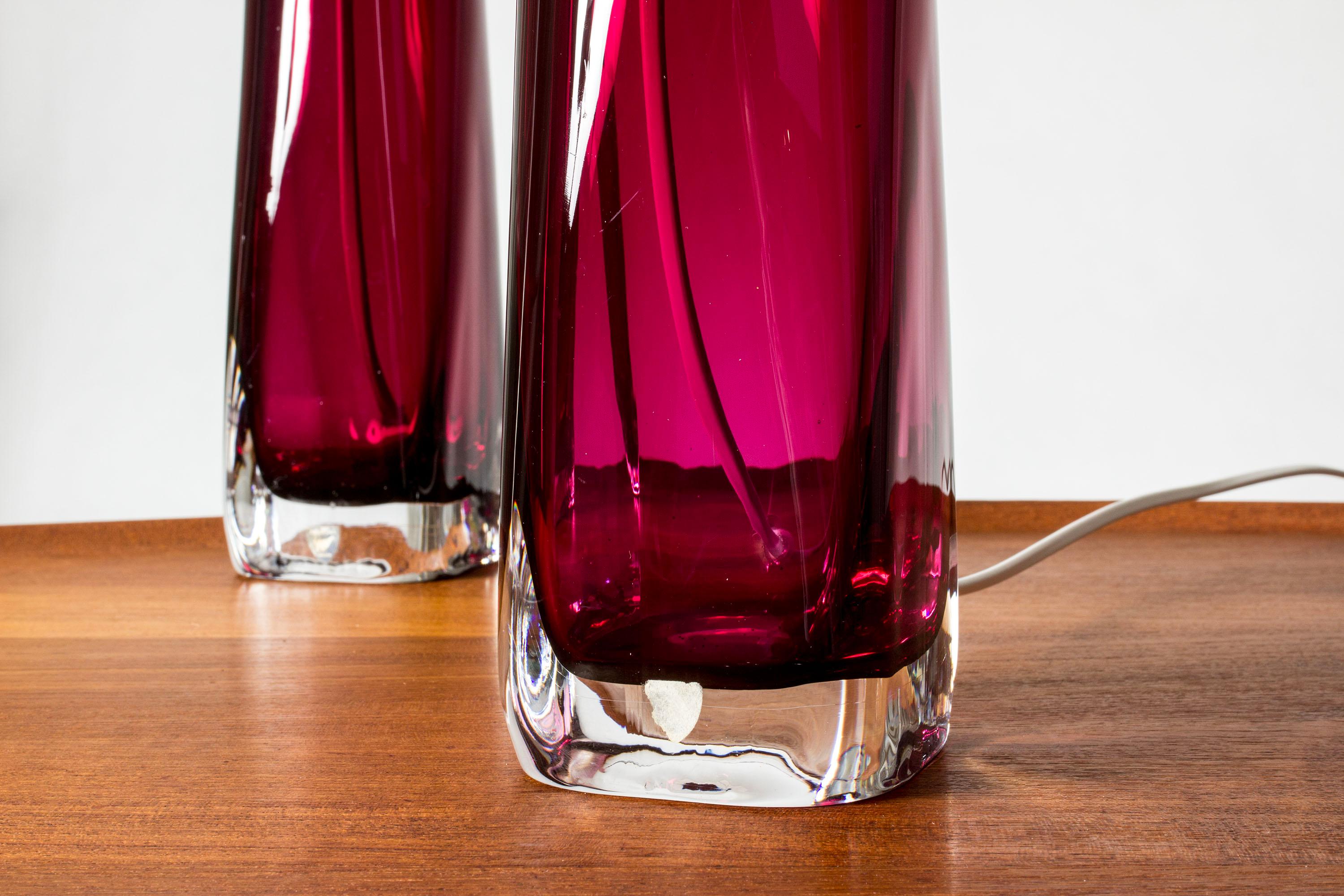 Lampes de bureau en verre du milieu du siècle dernier par Carl Fagerlund, Orrefors, Suède, années 1960 Bon état - En vente à Stockholm, SE