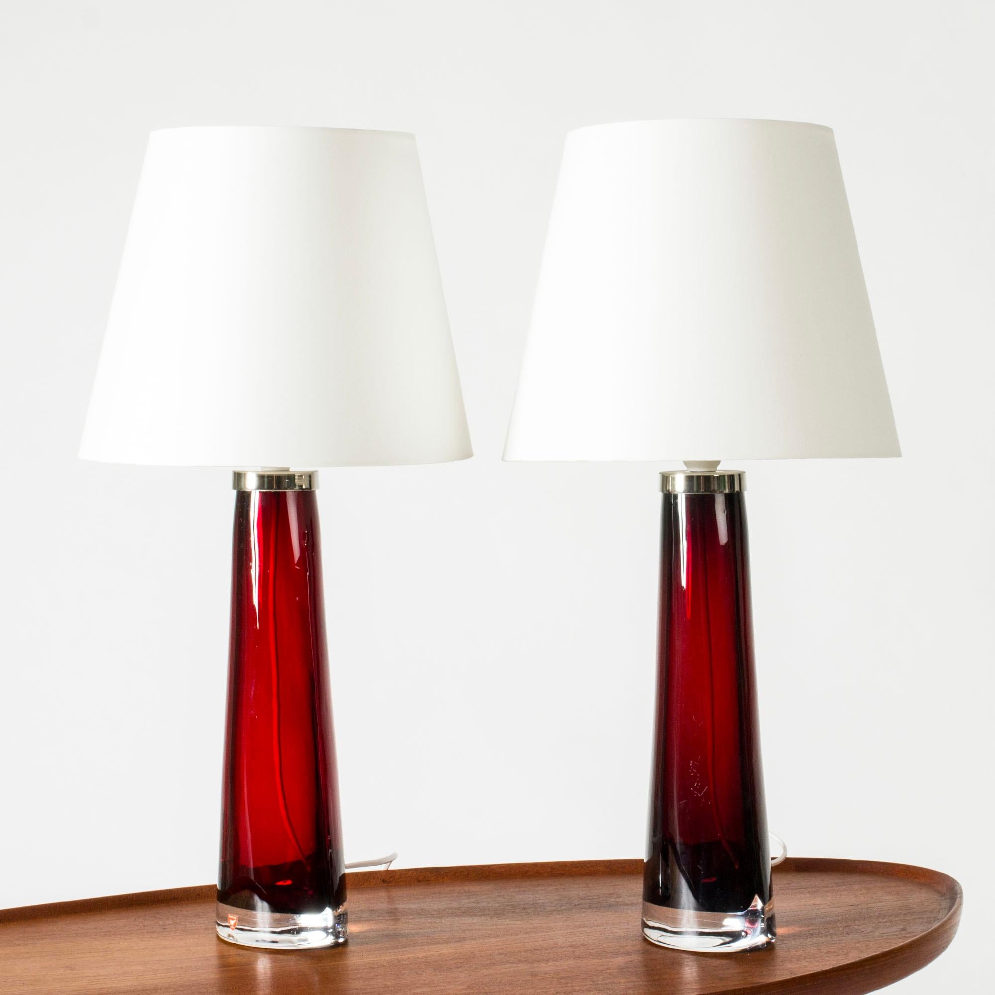 Midcentury Glass Table Lamps by Carl Fagerlund, Orrefors, Sweden, 1960s In Good Condition For Sale In Stockholm, SE
