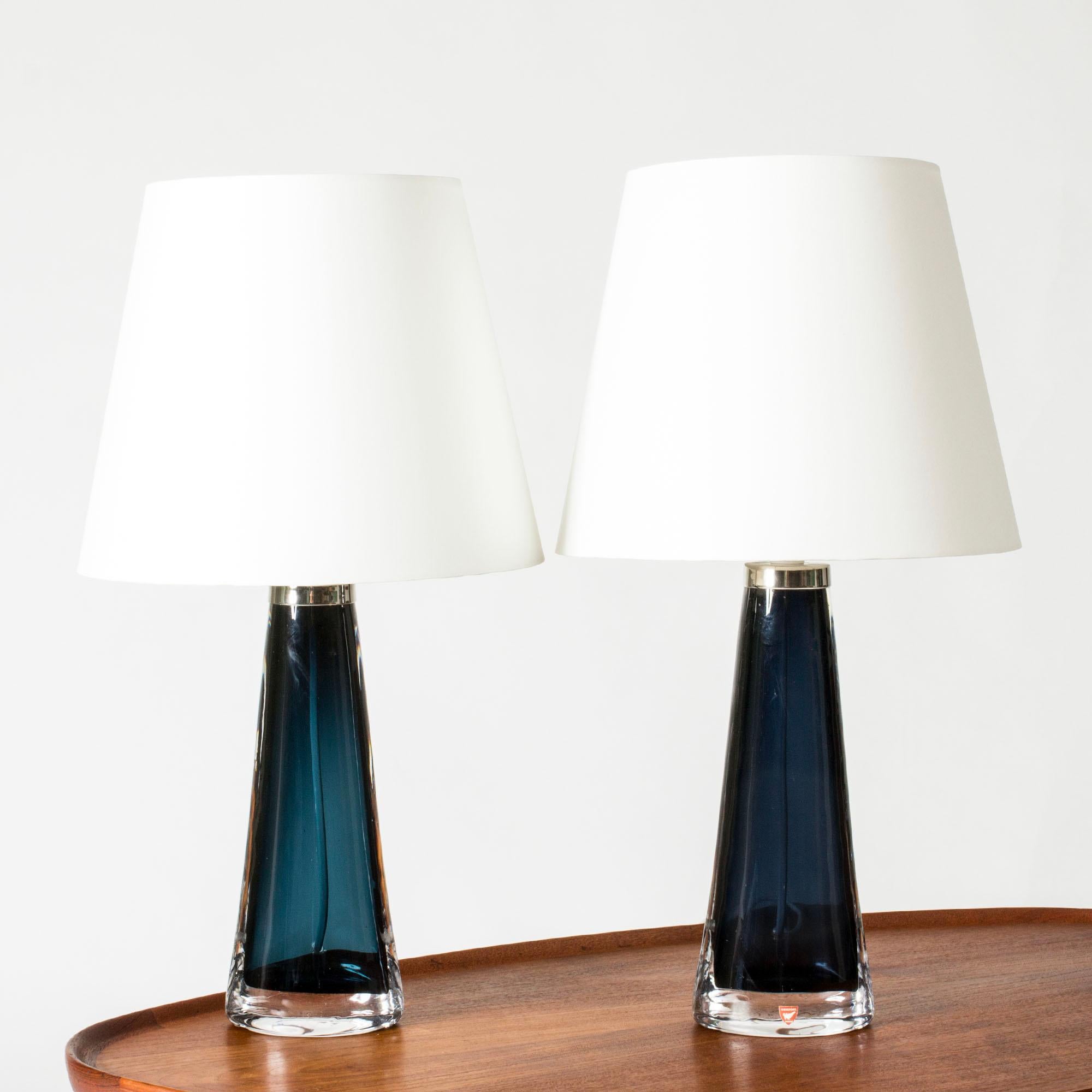 Midcentury Glass Table Lamps by Carl Fagerlund, Orrefors, Sweden, 1960s In Good Condition For Sale In Stockholm, SE