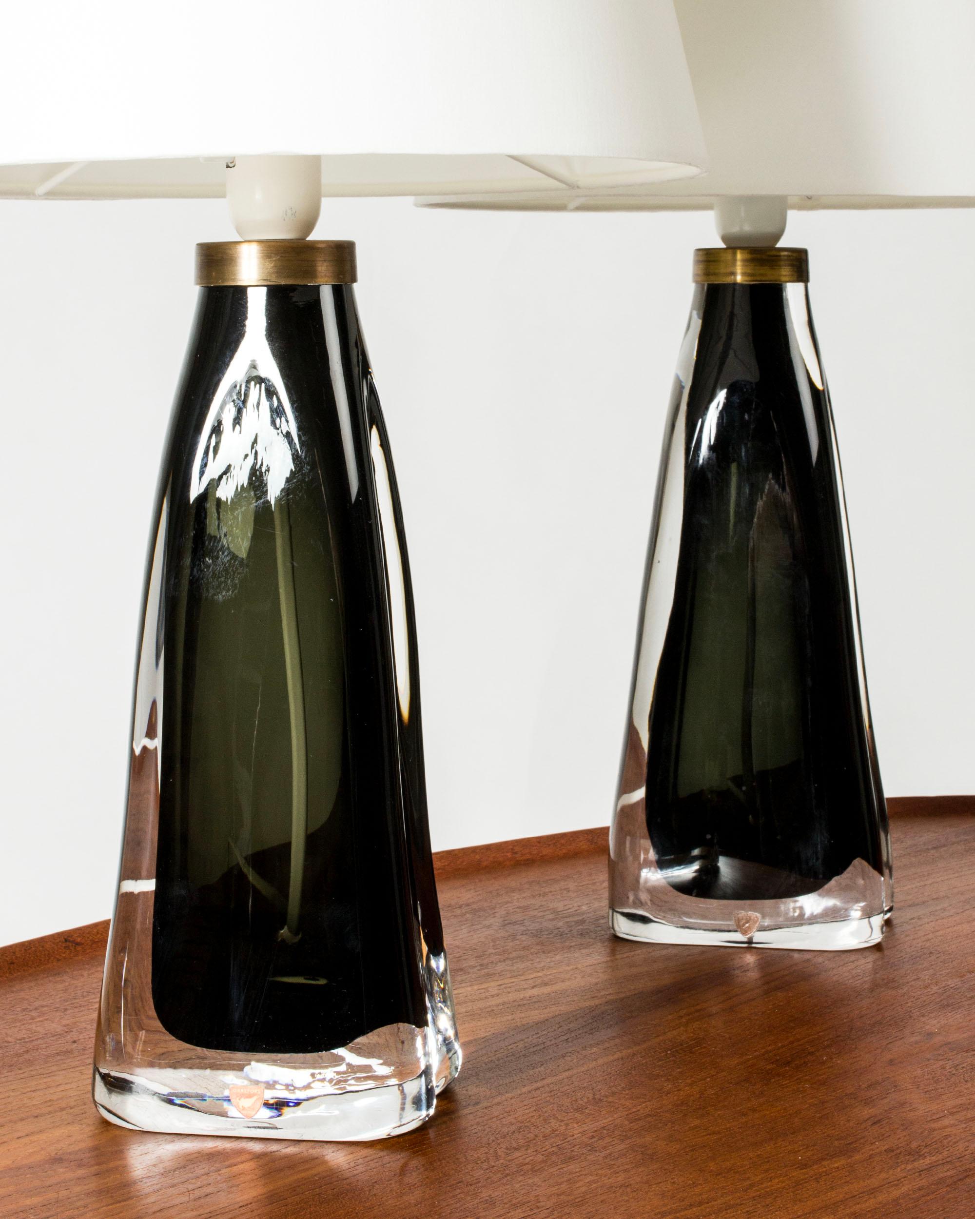 Midcentury Glass Table Lamps by Carl Fagerlund, Orrefors, Sweden, 1960s In Good Condition For Sale In Stockholm, SE
