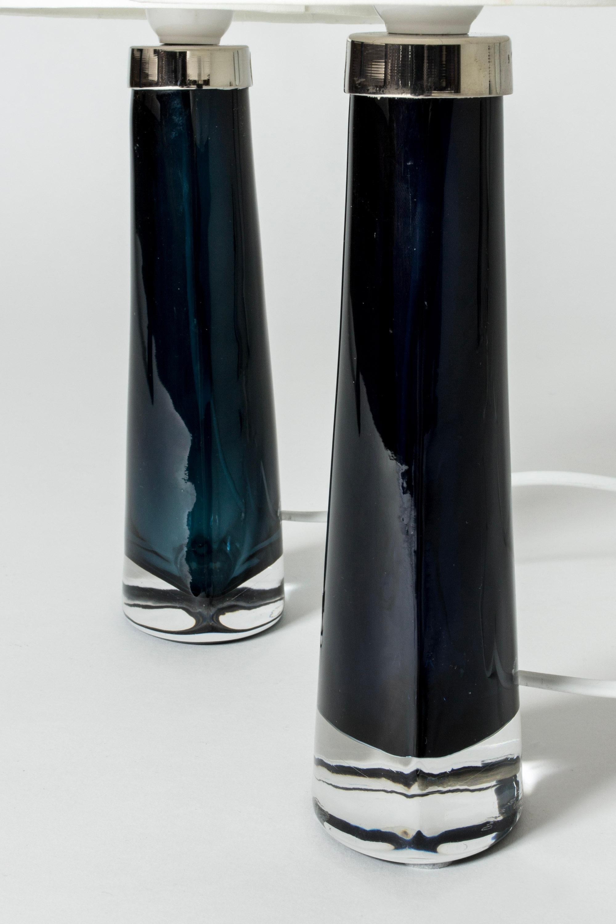Mid-20th Century Midcentury Glass Table Lamps by Carl Fagerlund, Orrefors, Sweden, 1960s For Sale