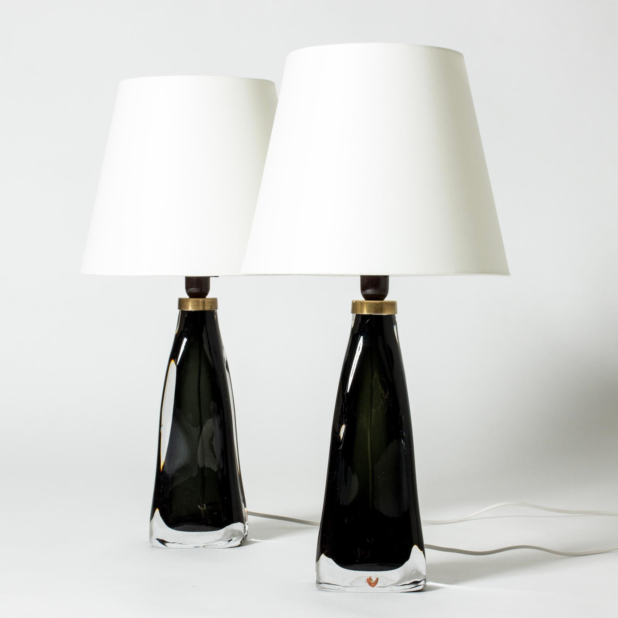 Midcentury Glass Table Lamps by Carl Fagerlund, Orrefors, Sweden, 1960s For Sale 1