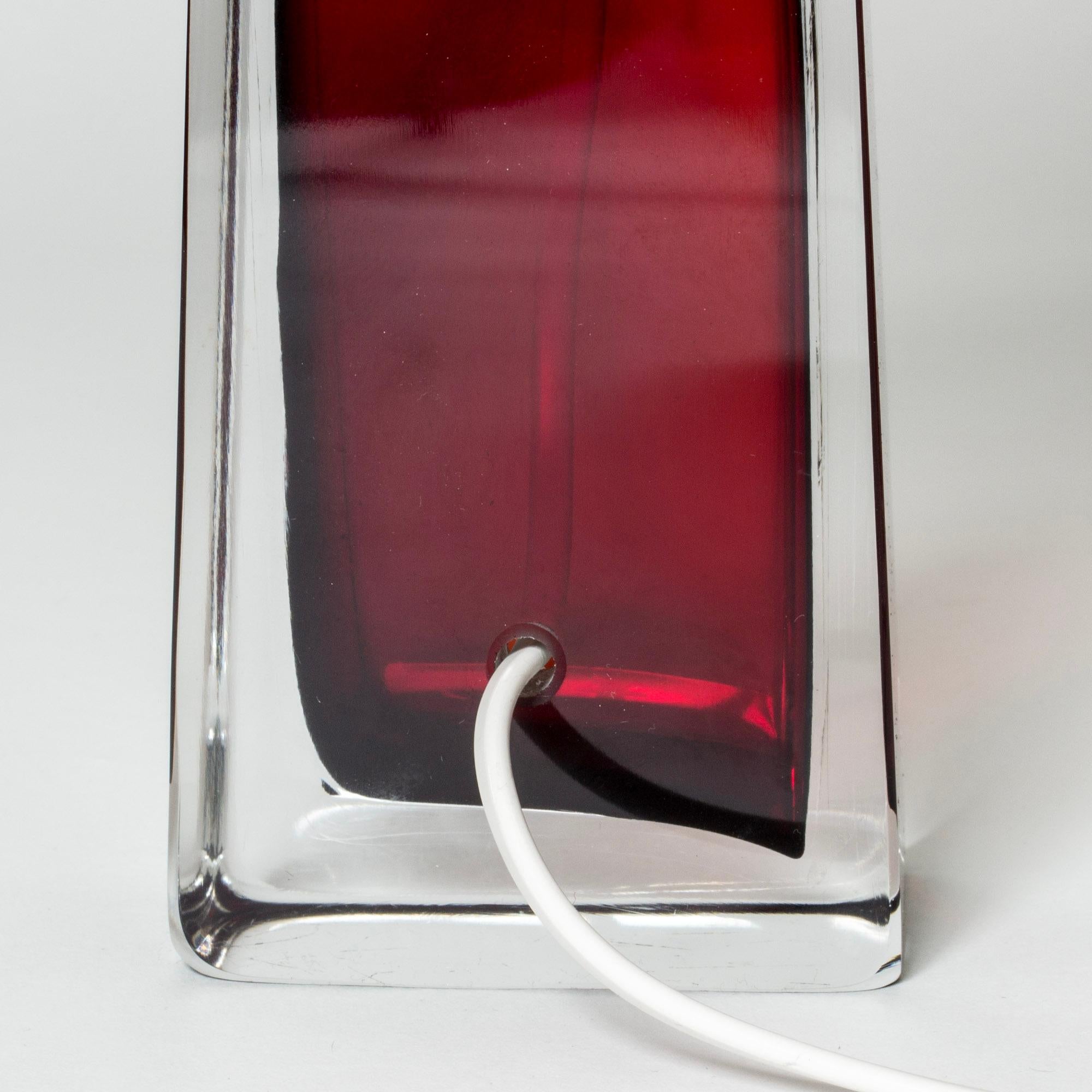 Verre Lampes de bureau en verre du milieu du siècle dernier par Carl Fagerlund, Orrefors, Suède, années 1960 en vente