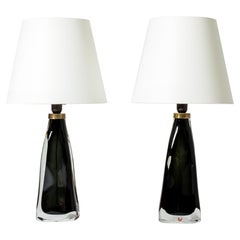 Midcentury Glass Table Lamps by Carl Fagerlund, Orrefors, Sweden, 1960s