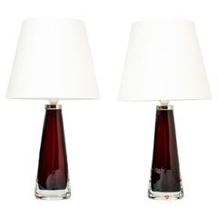 Lámparas de sobremesa de cristal de Carl Fagerlund, Orrefors, Suecia, años 60