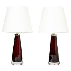 Vintage Midcentury Glass Table Lamps by Carl Fagerlund, Orrefors, Sweden, 1960s