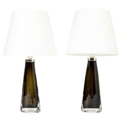 Midcentury Glass Table Lamps by Carl Fagerlund, Orrefors, Sweden, 1960s