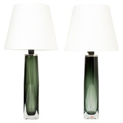 Midcentury Glass Table Lamps by Carl Fagerlund, Orrefors, Sweden, 1960s