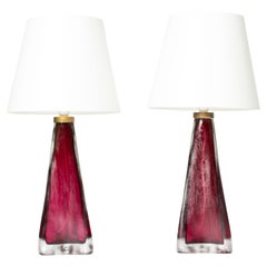 Midcentury Glass Table Lamps by Carl Fagerlund, Orrefors, Sweden, 1960s