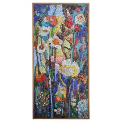 Midcentury Glass Tessera Mosaic Signed LANE