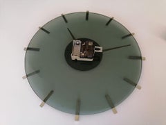 Mid-Century Glass Wall Clock by Junghans