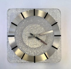 MIdcentury Glass Wall Clock Kienzle Design, Germany, 1970s