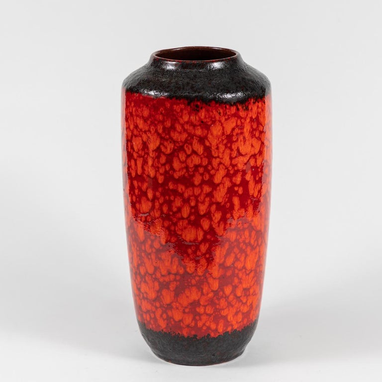 Mid Century Glazed Pottery Vase For Sale at 1stDibs