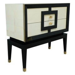 Midcentury Goatskin and Brass Chests of Drawers, 1970