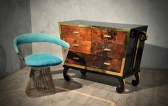 Art Deco Aldo Tura Goatskin and Brass Italian Commode and Chests of Drawers 1950