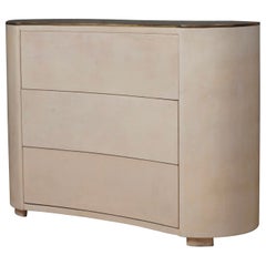 Commode italienne du milieu du siècle en peau de chèvre, 1980