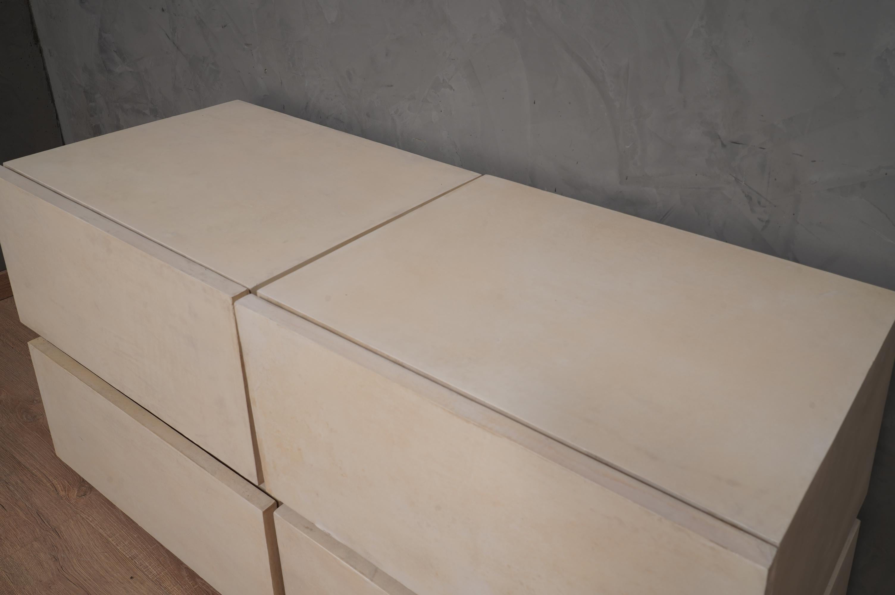 MidCentury Goatskin Italian Commode and Chest of Drawer Night Stand, 1990 3