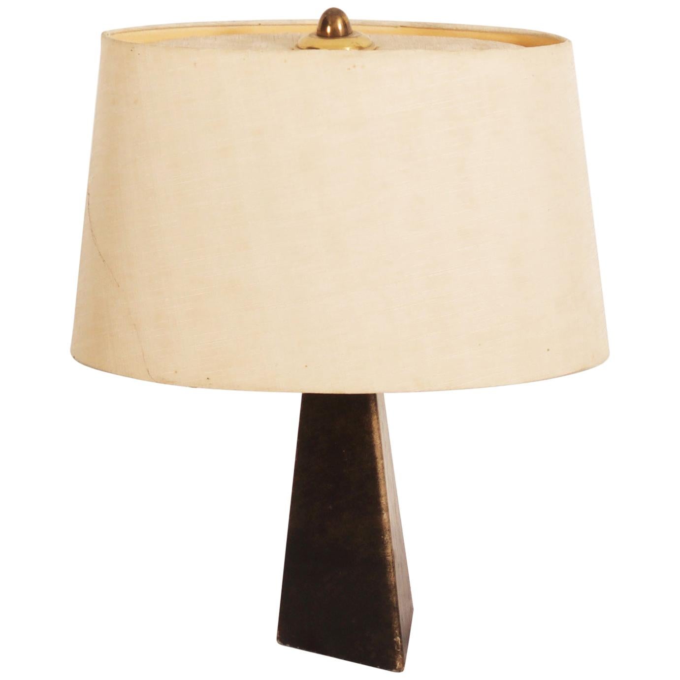 Midcentury Goatskin Table Lamp by Aldo Tura