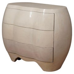 Vintage Midcentury Goatskin Wood Italian Commodes, 1980