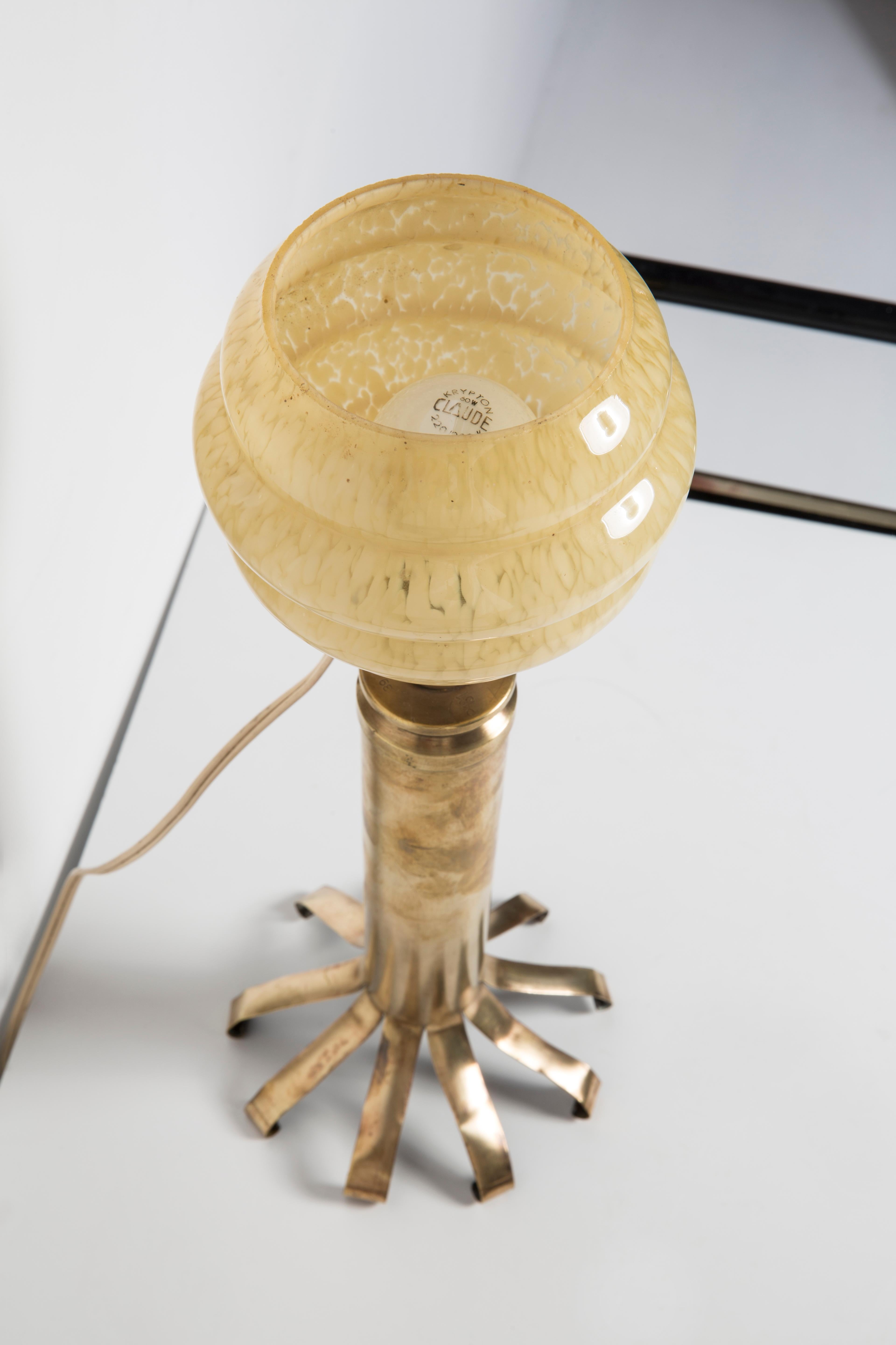 Mid-Century Modern Mid Century Gold and Yellow Murano Table Lamp, Europe, 1960s