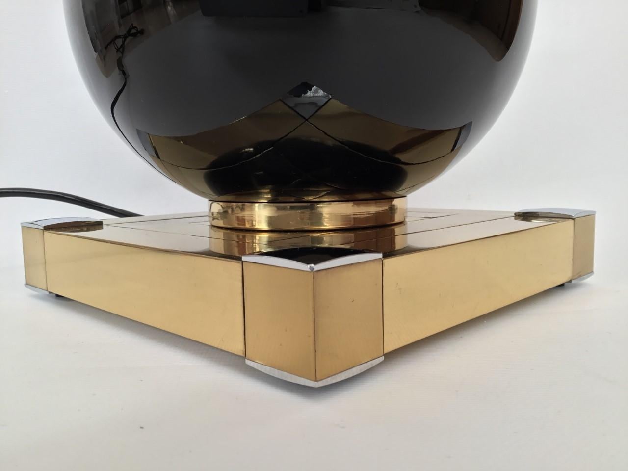 Midcentury Gold Black Table Lamp by Willy Rizzo for Lumica, 1970s For Sale 3