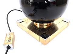 Midcentury Gold Black Table Lamp by Willy Rizzo for Lumica, 1970s