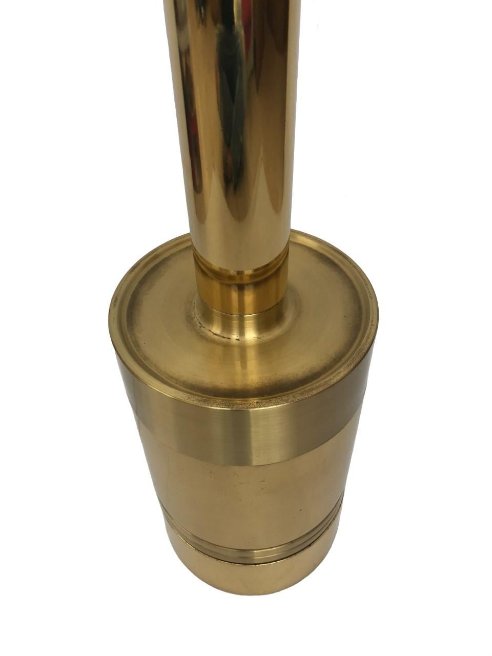 Spanish Midcentury Gold Brass Huge Table Lamp by Clar, 1970s