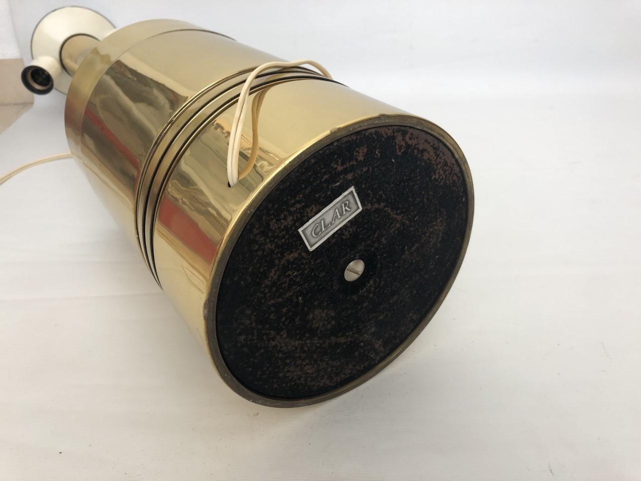 Late 20th Century Midcentury Gold Brass Huge Table Lamp by Clar, 1970s