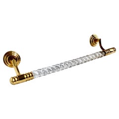 Midcentury Gold, Cast Bronze and Crystal Towel Rack by Pom d’Or Barcelona