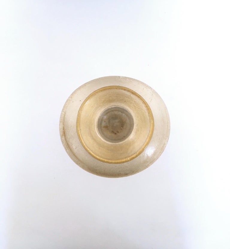 Midcentury Gold Flecked Blown Glass Vase by Seguso, Italy, 1940s For