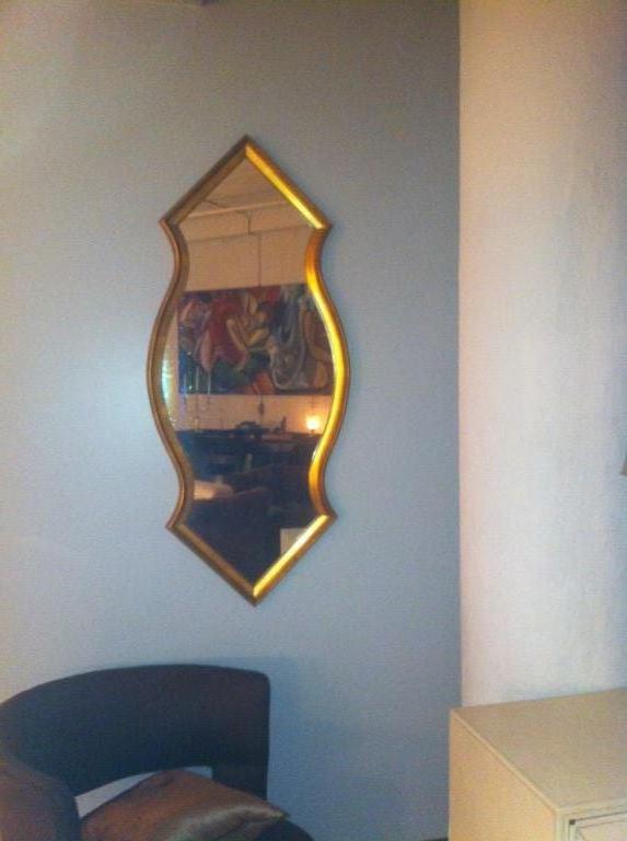 Mid-Century or Hollywood Regency Gold Leaf Mirror In Good Condition In St. Louis, MO