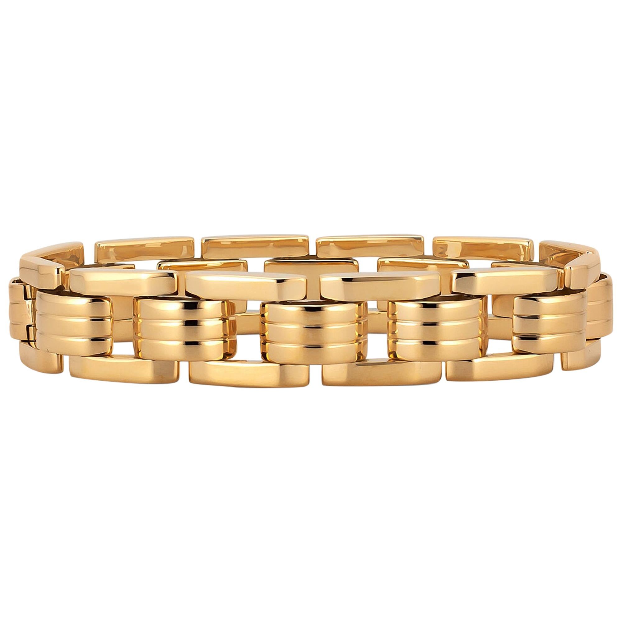 Midcentury Gold Small Link Track Bracelet
