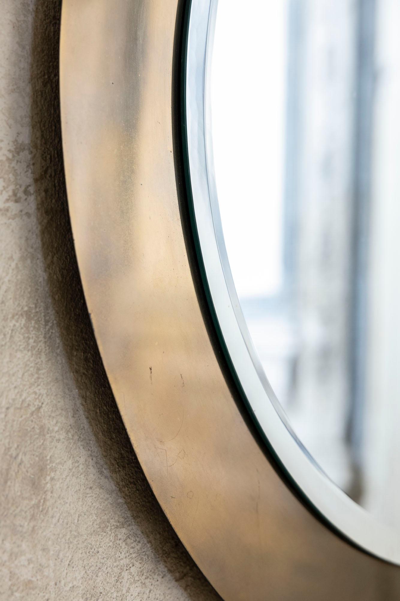 Fin du 20e siècle Miroir en laiton doré du milieu du siècle, Italie 1960 en vente
