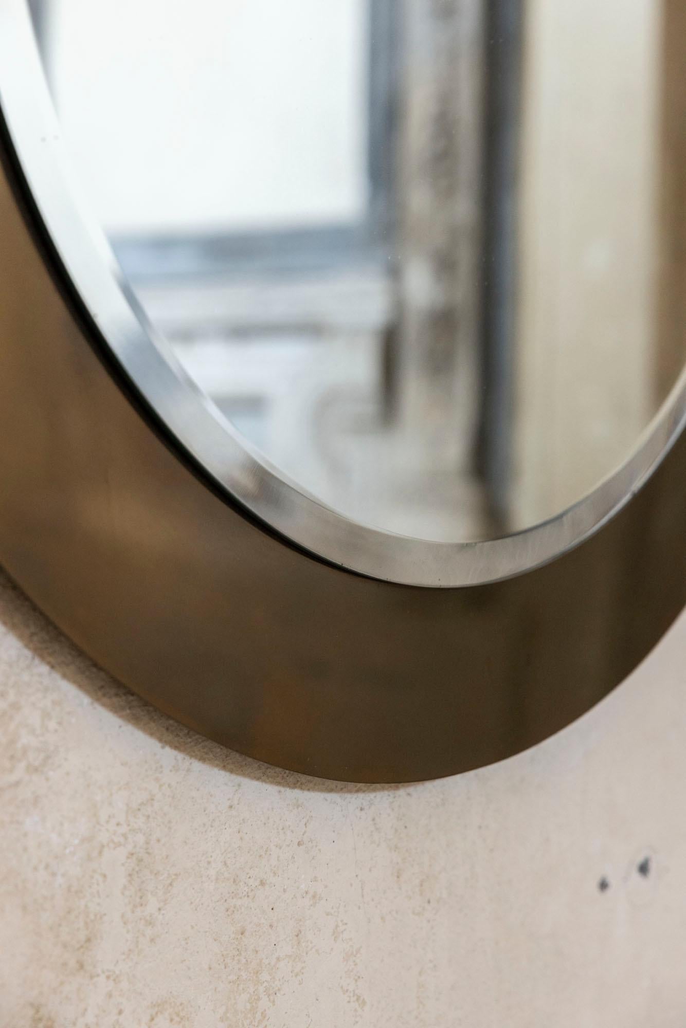 Laiton Miroir en laiton doré du milieu du siècle, Italie 1960 en vente