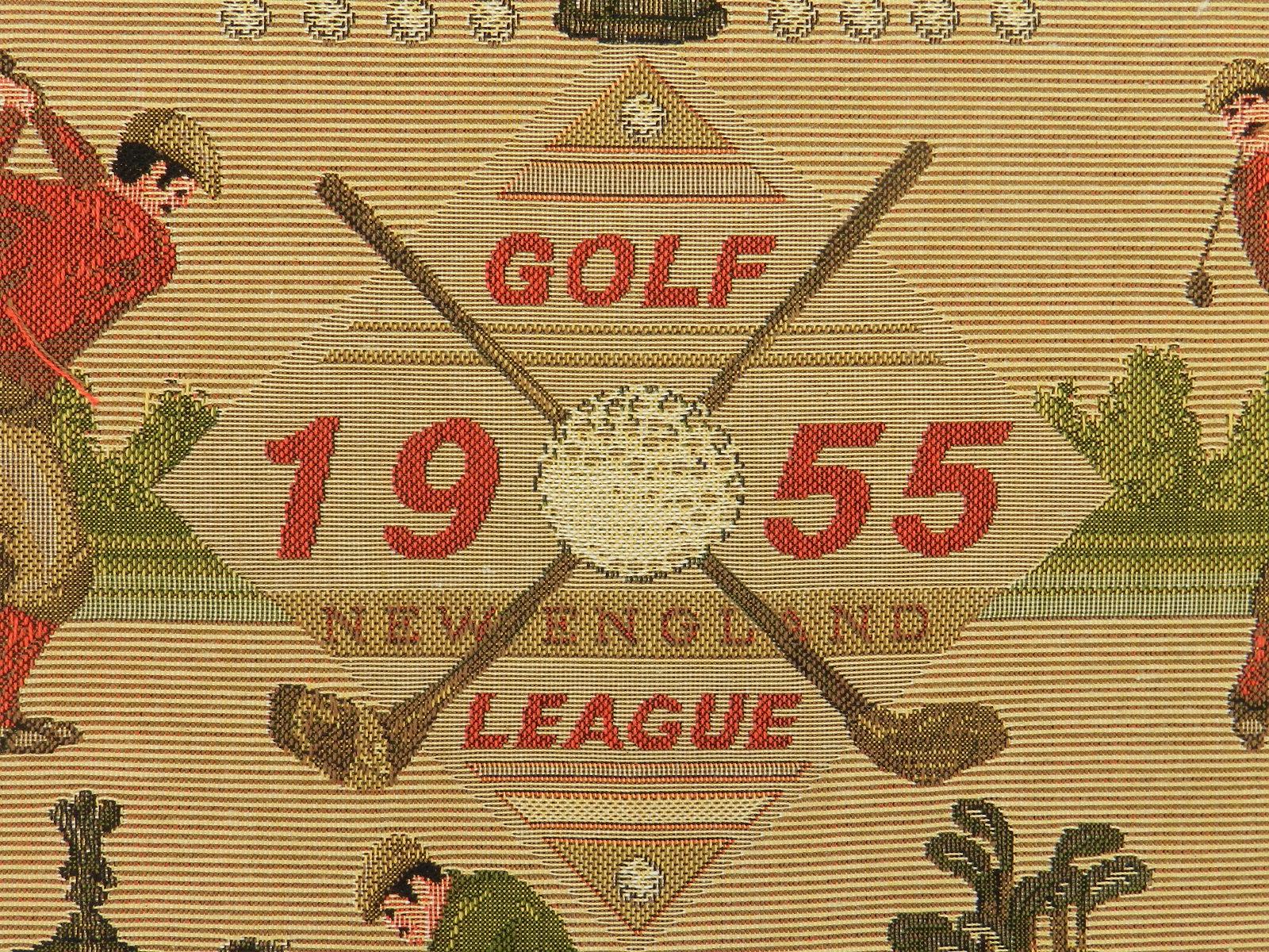 Midcentury Golf US Open Commemorative Picture Tapestry New England League c1955 1