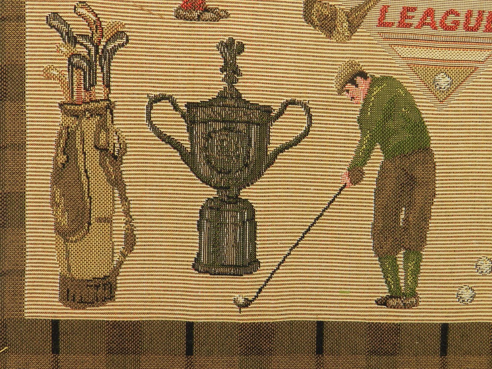 American Midcentury Golf US Open Commemorative Picture Tapestry New England League c1955