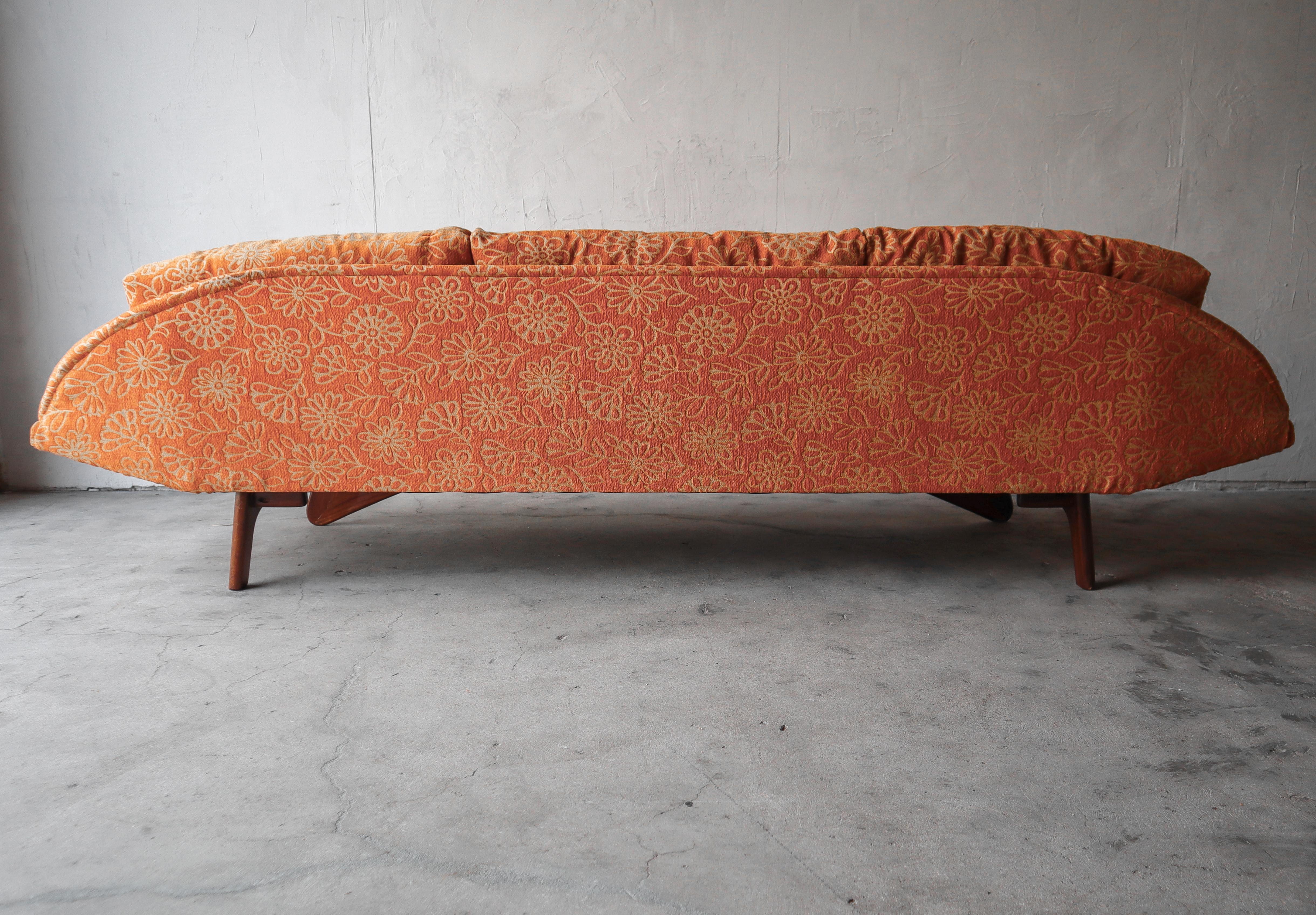 Fabric Midcentury Gondola Sofa by Adrian Pearsall