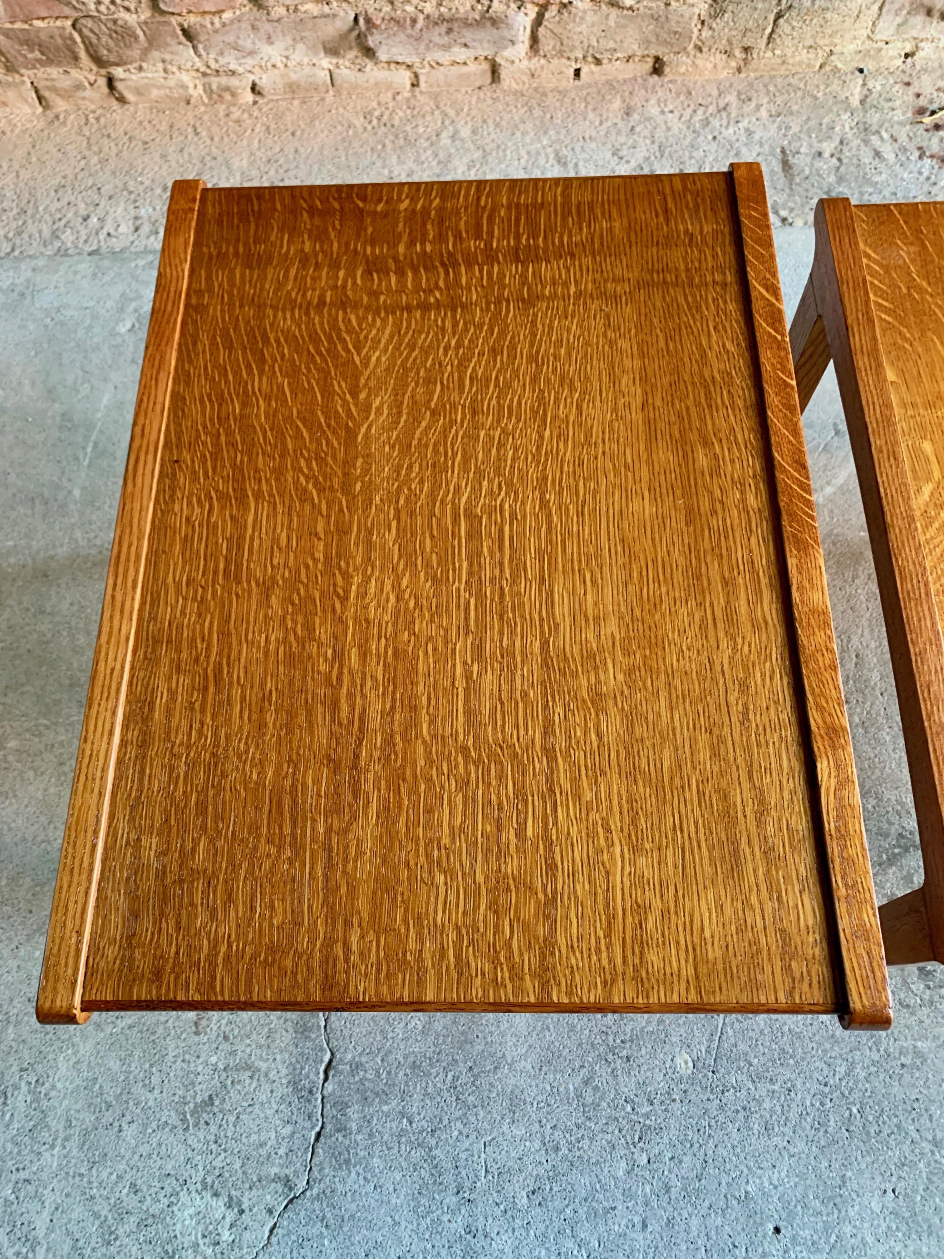 Midcentury Gordon Russell Nest of Tables Set of Three Oak, 1950s 5